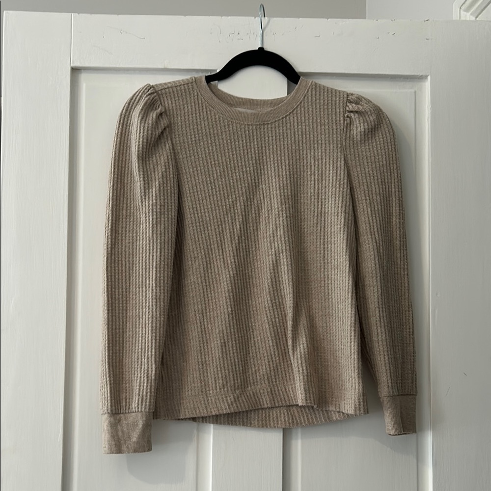 Women's Loft Tan Waffled Sweater